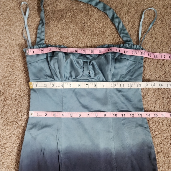Vintage Betsey Johnson Halter Ombre Blue Evening dress - Picture 3 of 13